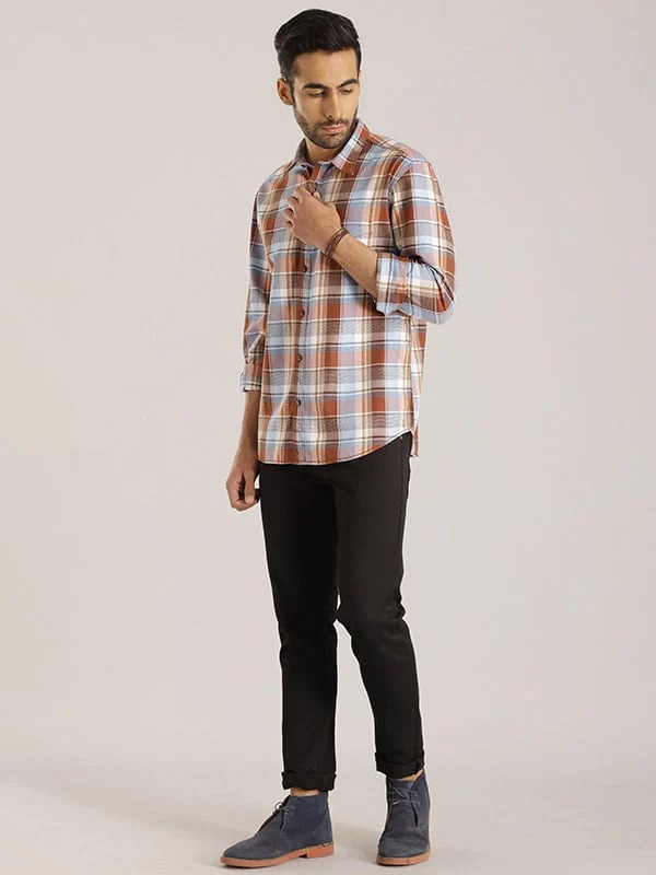 Indian Terrain Men Checkered Multicolor Shirt